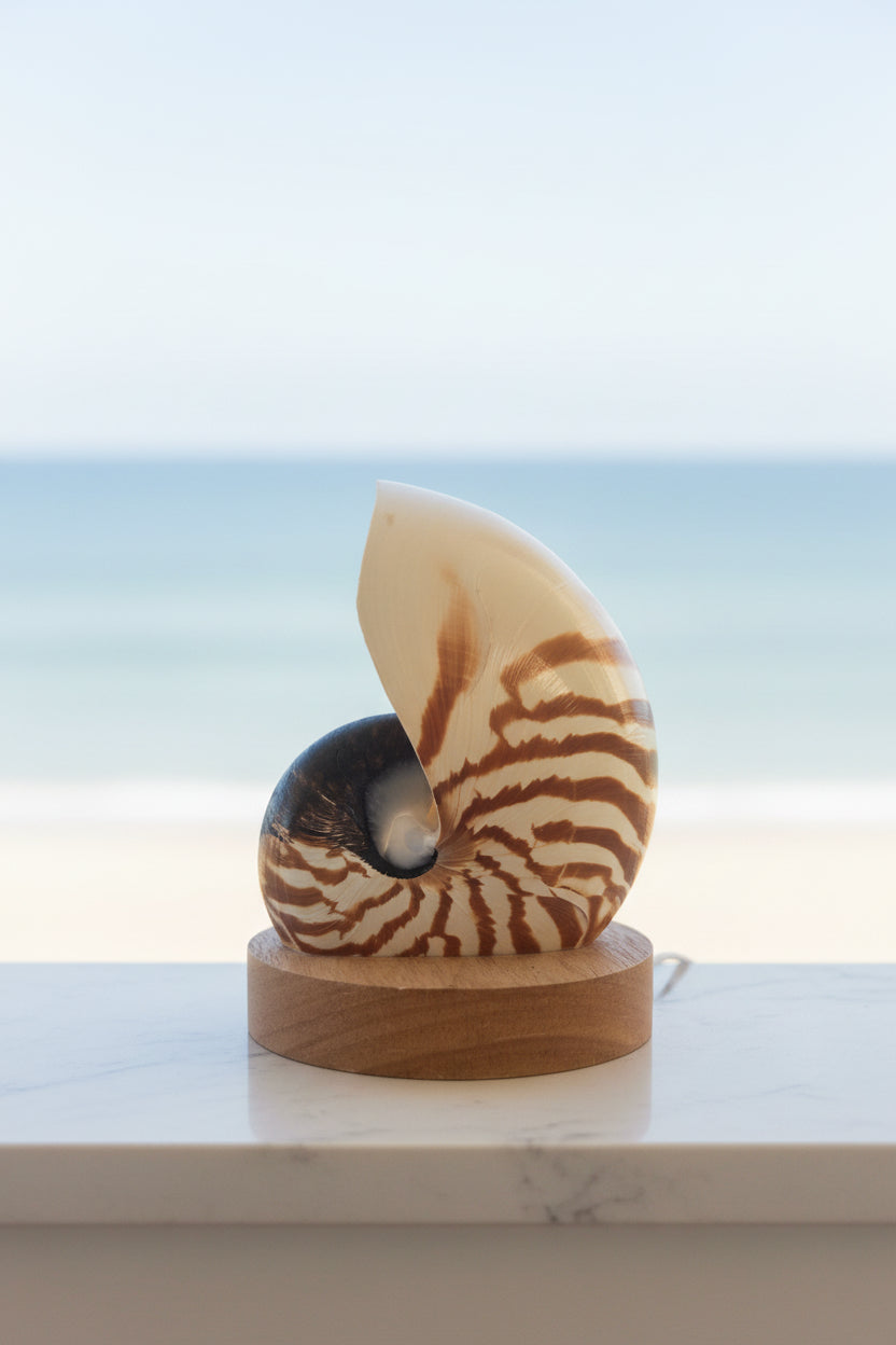Small Nautilume | Round Lightwood Base