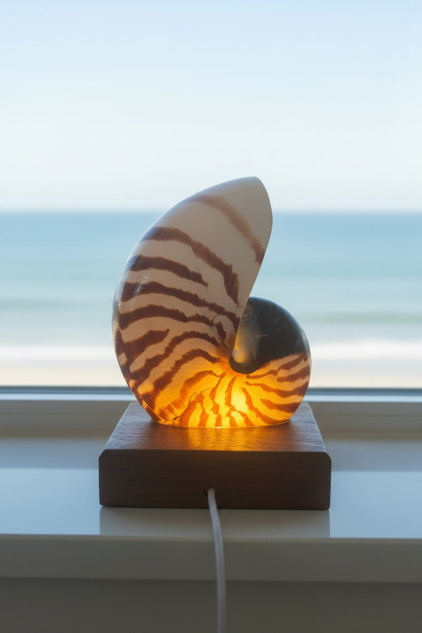 Small Nautilume | Square Hardwood Base