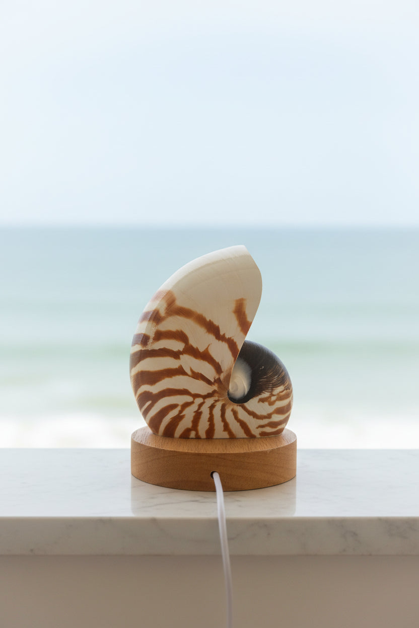 Small Nautilume | Round Lightwood Base