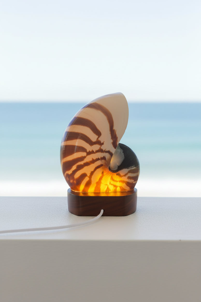 Small Nautilume | Round Hardwood Base