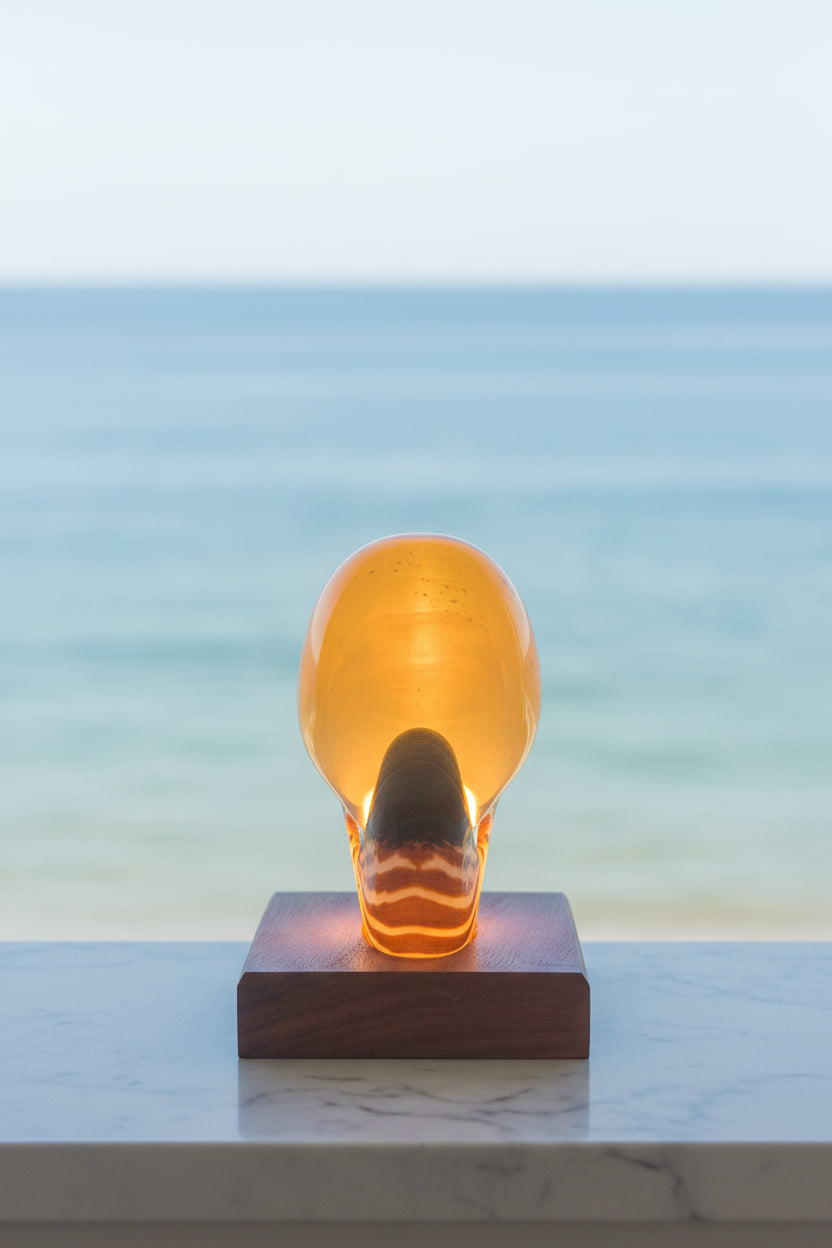 Small Nautilume | Square Hardwood Base